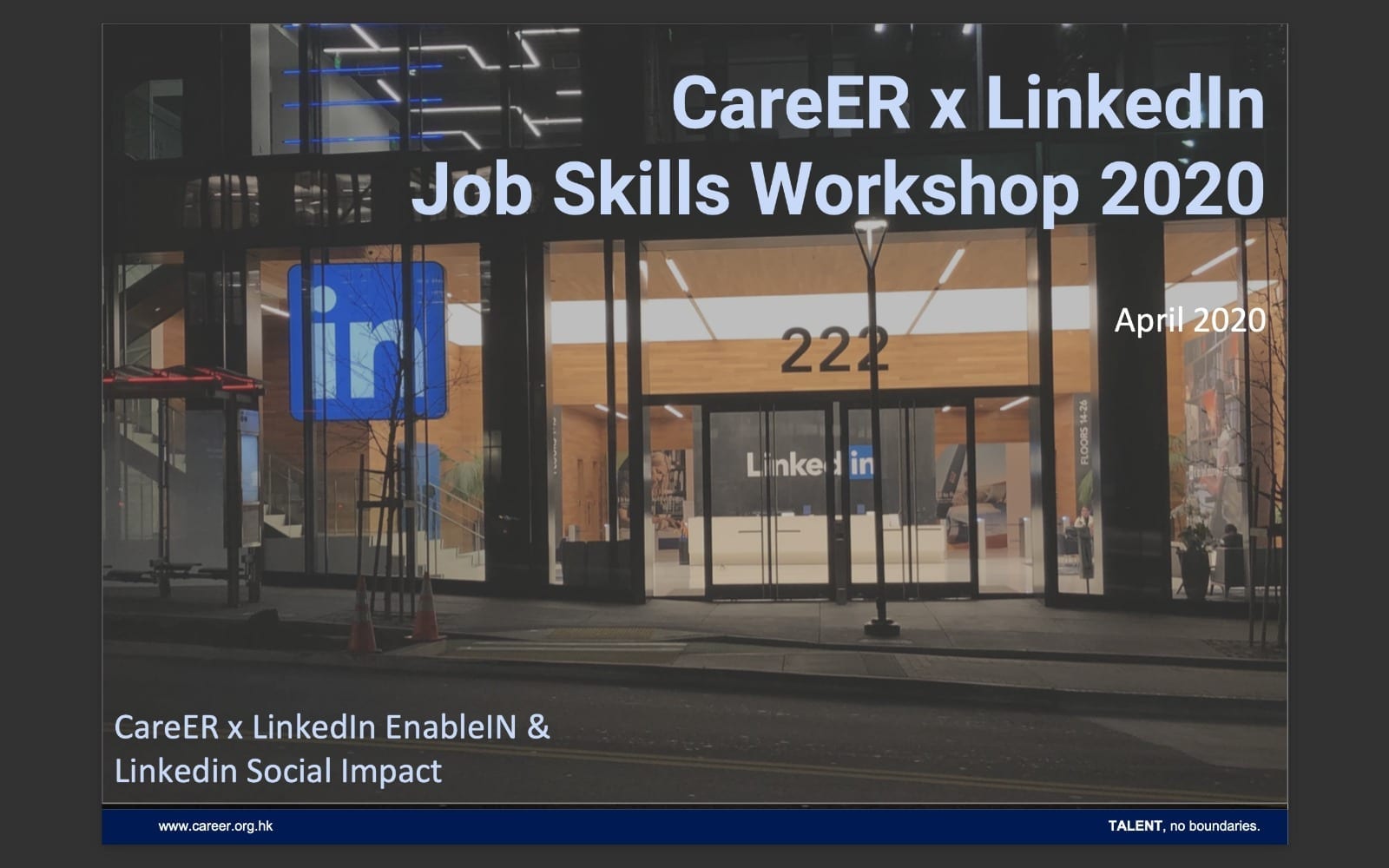 CareER x LinkedIn Job Skills Training Workshop Apr 2020